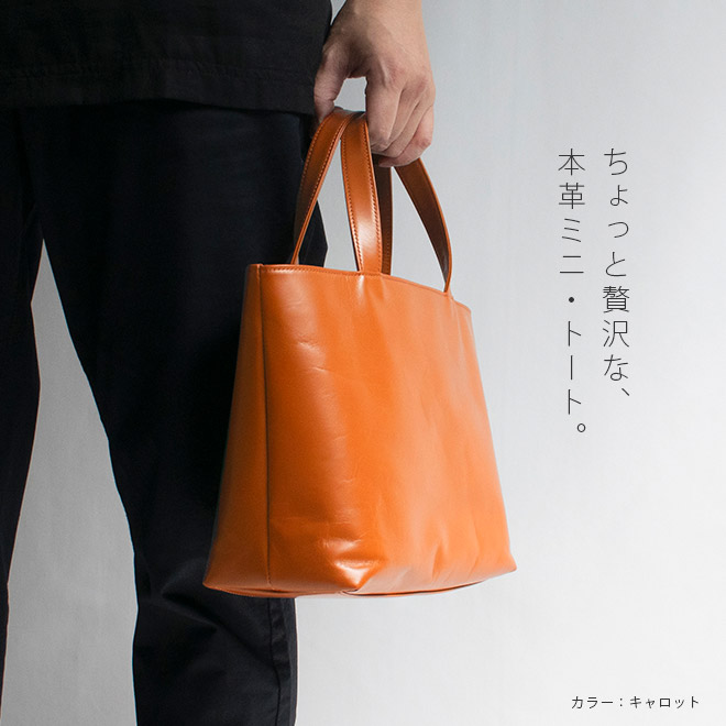 ミニトートバッグ 本革 【ヴァリアスカラー】メンズ レディース 大人