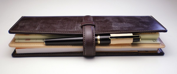 【ベルト付き】【中ベラタイプ】超整理手帳 ロディアNO.8 兼用カバー【ブライドルレザー&素ヌメ革】 / 日本製