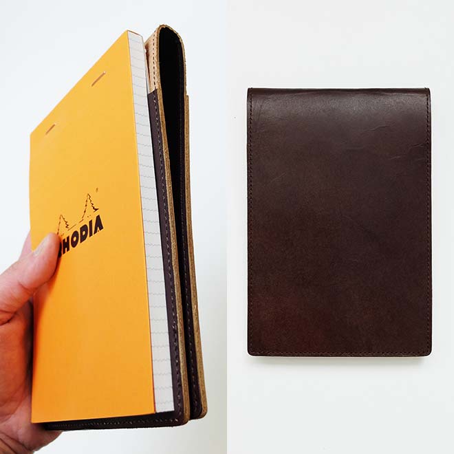 ロディア カバー No.14 用 革【脱クロムレザー・切り目】 縦型 本革 日本製