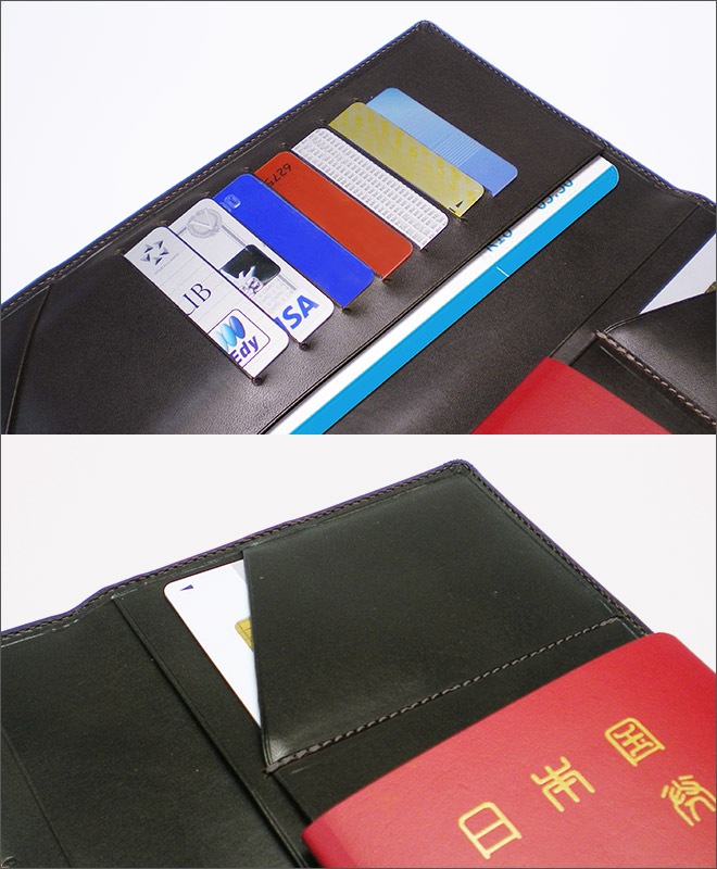 【ボタンベルト付き】本革 パスポートケース【ロングタイプ】【栃木オイルレザー】　マルチケース　日本製　【送料無料】