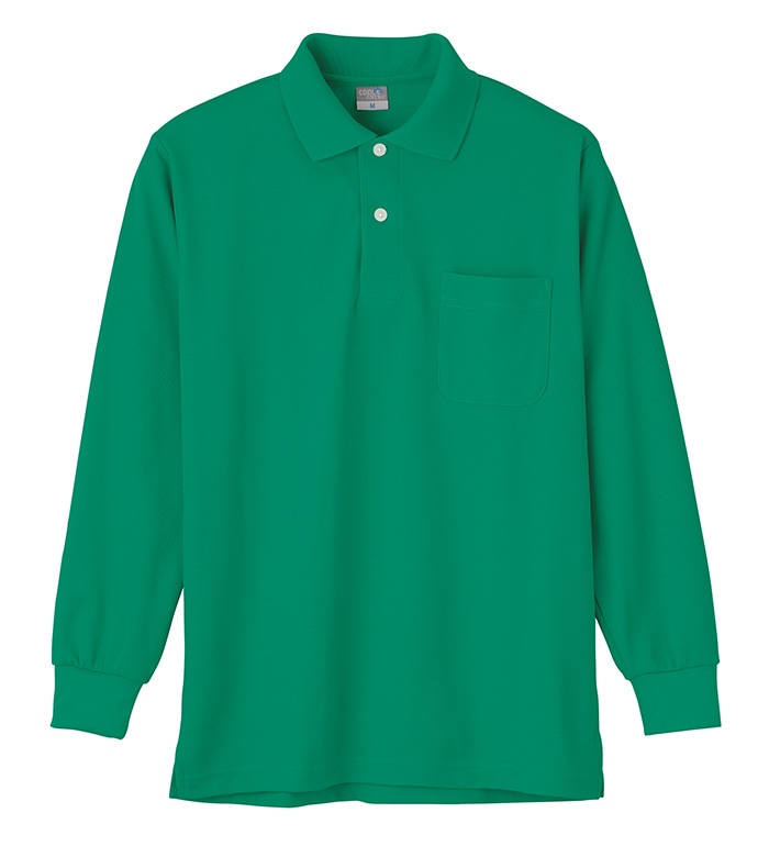 9007 長袖 ポロシャツ メンズ レディース 春 秋 冬 ハニカムメッシュ 吸汗 速乾 接客 受付 作業服 作業着 ユニフォーム POLOIZM ポロイズム 小倉屋