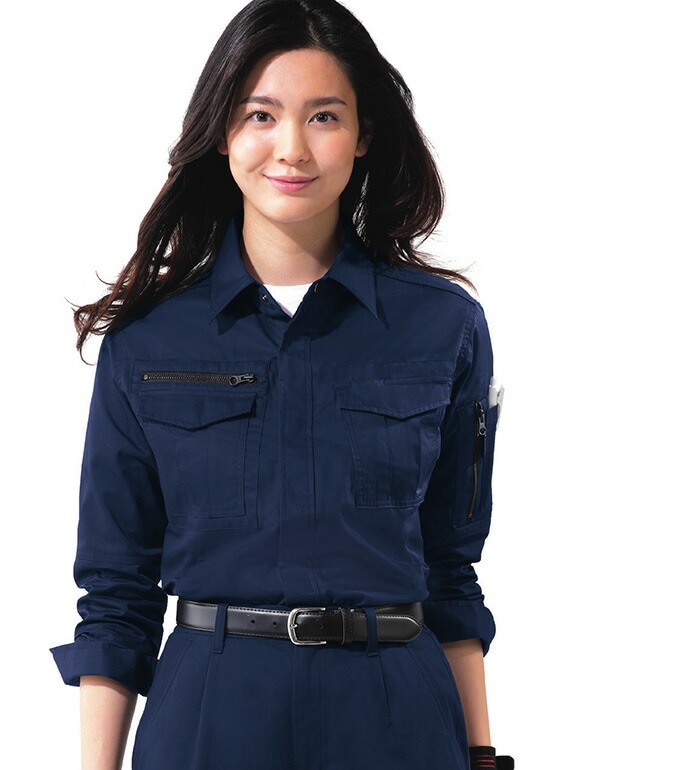 2015 レディース長袖シャツ オールシーズン用  XEBEC ジーベック 作業服 作業着