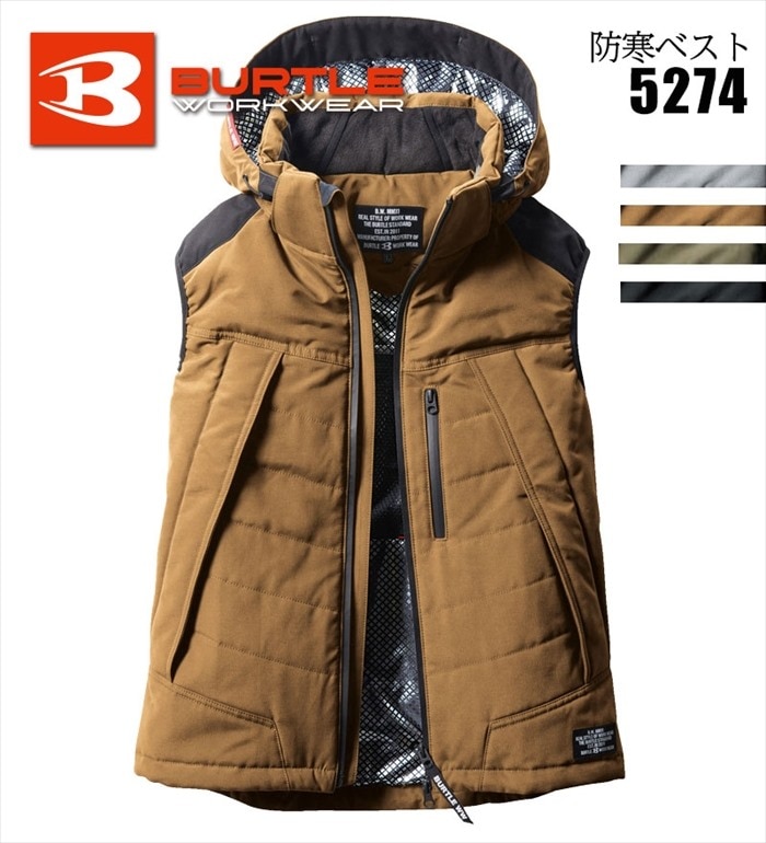 THERMO CRAFT サーモクラフト5274 防寒ベストメンズ レディース  作業服 作業着 BURTLE バートル