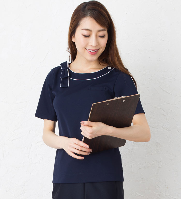 リボン 半袖 カットソー 事務服 オフィス 制服 SunpexIst GROW リボン付半袖カットソー レディース 春夏 事務服 オフィス制服