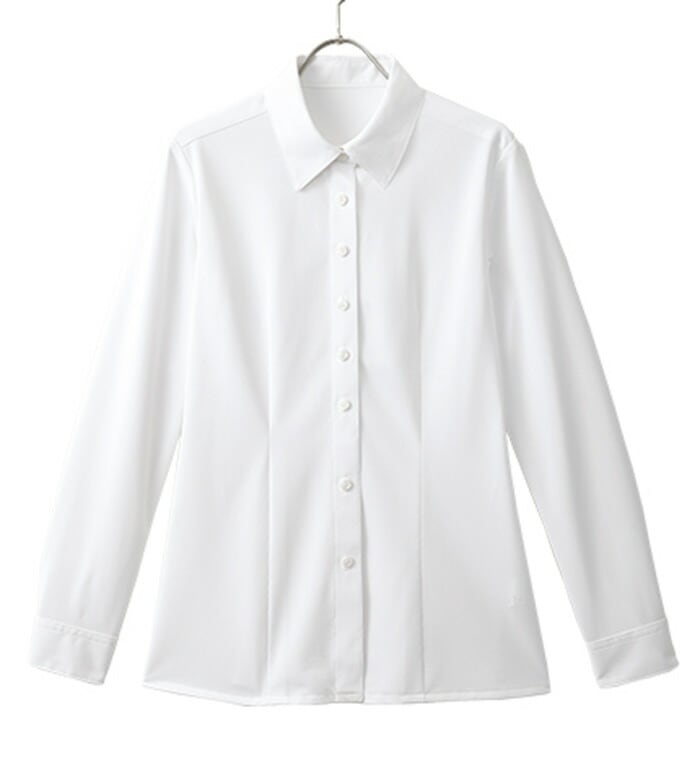 チラ見え防止の配慮が嬉しい長袖ブラウス レディース  事務服 オフィス制服 チクマ ALPHA PIER 2018SS