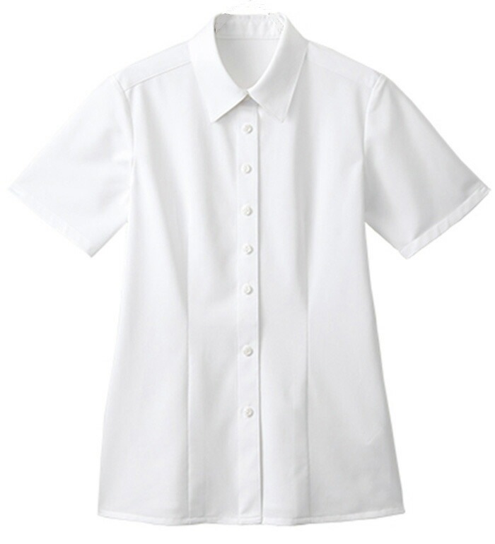 チラ見え防止の配慮が嬉しい半袖ブラウス レディース  事務服 オフィス制服 チクマ ALPHA PIER 2018SS