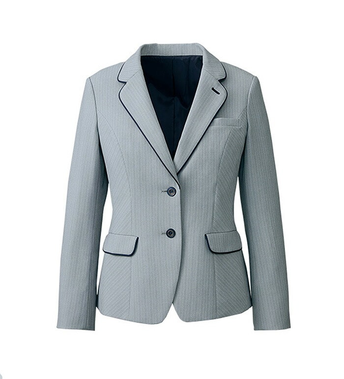 オールシーズンで活躍のストライプテーラードジャケット 事務服 オフィス制服 チクマ ALPHA PIER 2018SS