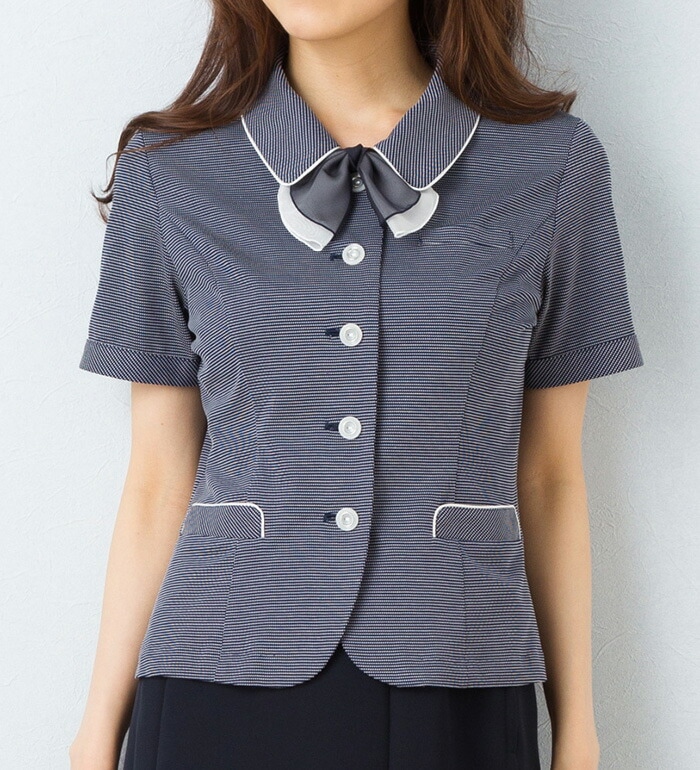 涼しいを実感できるリボンオーバーブラウス レディース  事務服 オフィス制服 YAGI UNILADY 2018SS