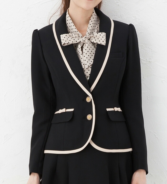 送料無料  ハイレベルな上品さで好感度アップ！ クラシカルジャケット  事務服 企業制服 オフィスユニフォーム リクルートスーツ 通勤 入学式 卒業式にもおすすめ！