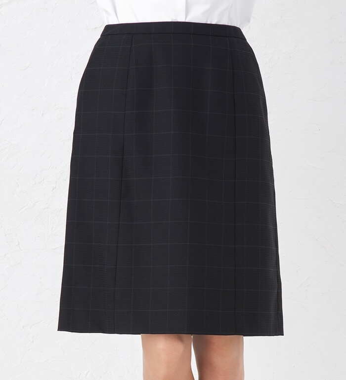 ストレスフリーのエアリーな着心地が特長！Airswingセミタイトスカート  事務服 企業制服 オフィスユニフォーム リクルートスーツ 通勤 入学式 卒業式にもおすすめ！ ひざ丈 きれいめ