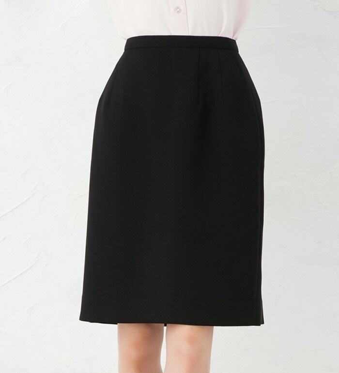 Tio Tio  抗菌 消臭の清潔加工！優しいドレープ感を感じるタイトスカート 無地   事務服 企業制服 オフィスユニフォーム リクルートスーツ 通勤 入学式 卒業式 ブラックフォーマル お受験にもおすすめ！ ひざ丈 きれいめ