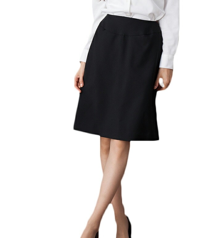 美形シリーズ  着心地と美シルエットにこだわった究極のリラックスAラインスカート  事務服 企業制服 オフィスユニフォーム 通勤にもおすすめ！ ひざ丈 きれいめ