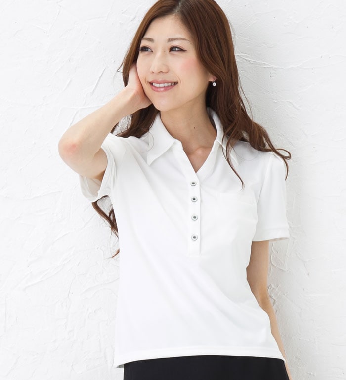 汗ジミ ベタ付きを軽減！抜群の着映え力を発揮するスキッパーポロ  事務服 企業制服 オフィスユニフォーム 通勤にもおすすめ！