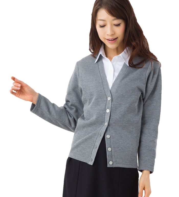 ポリエステル×綿カーディガン レディース