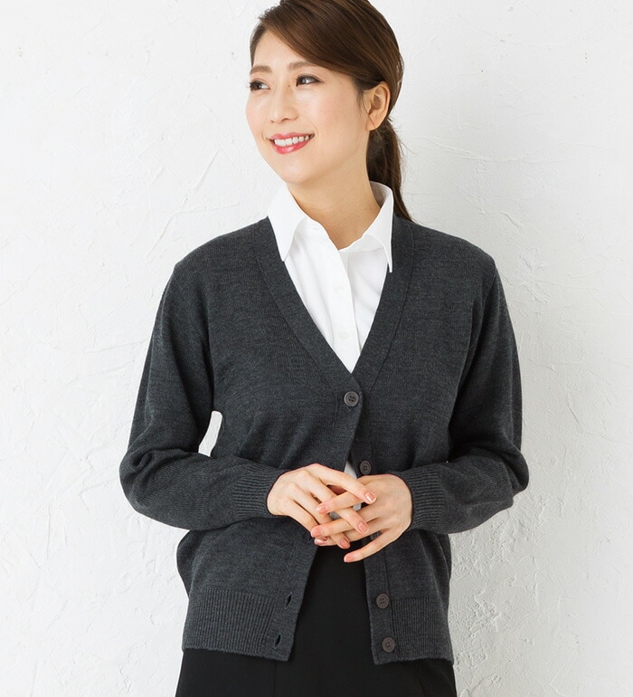 日本製 抗ピル加工ざっくり編地のVネックカーディガン レディース 春夏