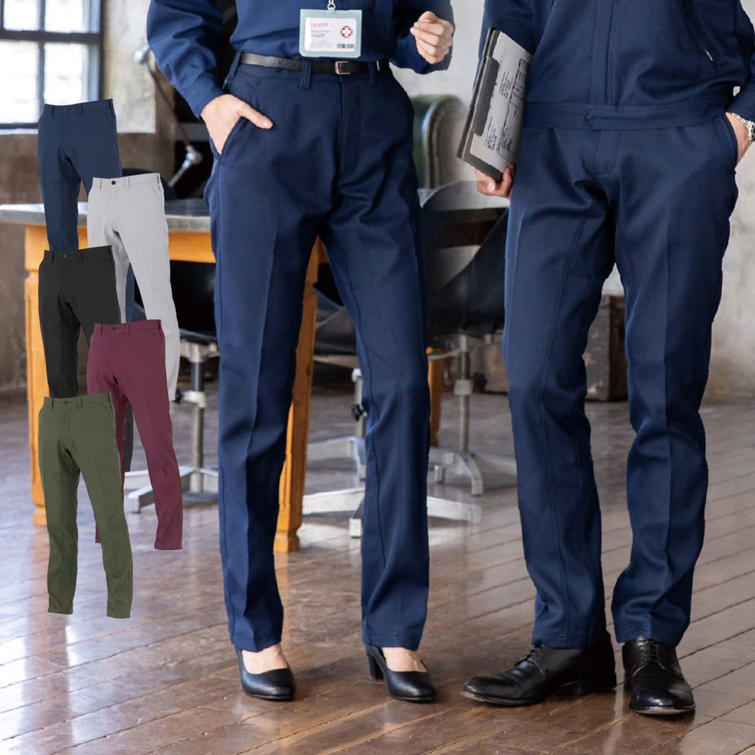 MB25103 スラックス ストレッチ 裏綿 帯電防止 制電 JIS T8118 エコ メンズ レディース 秋冬 コーコス信岡 モンバレーノ 作業服 作業着 ノータック パンツ ズボン 2025AW