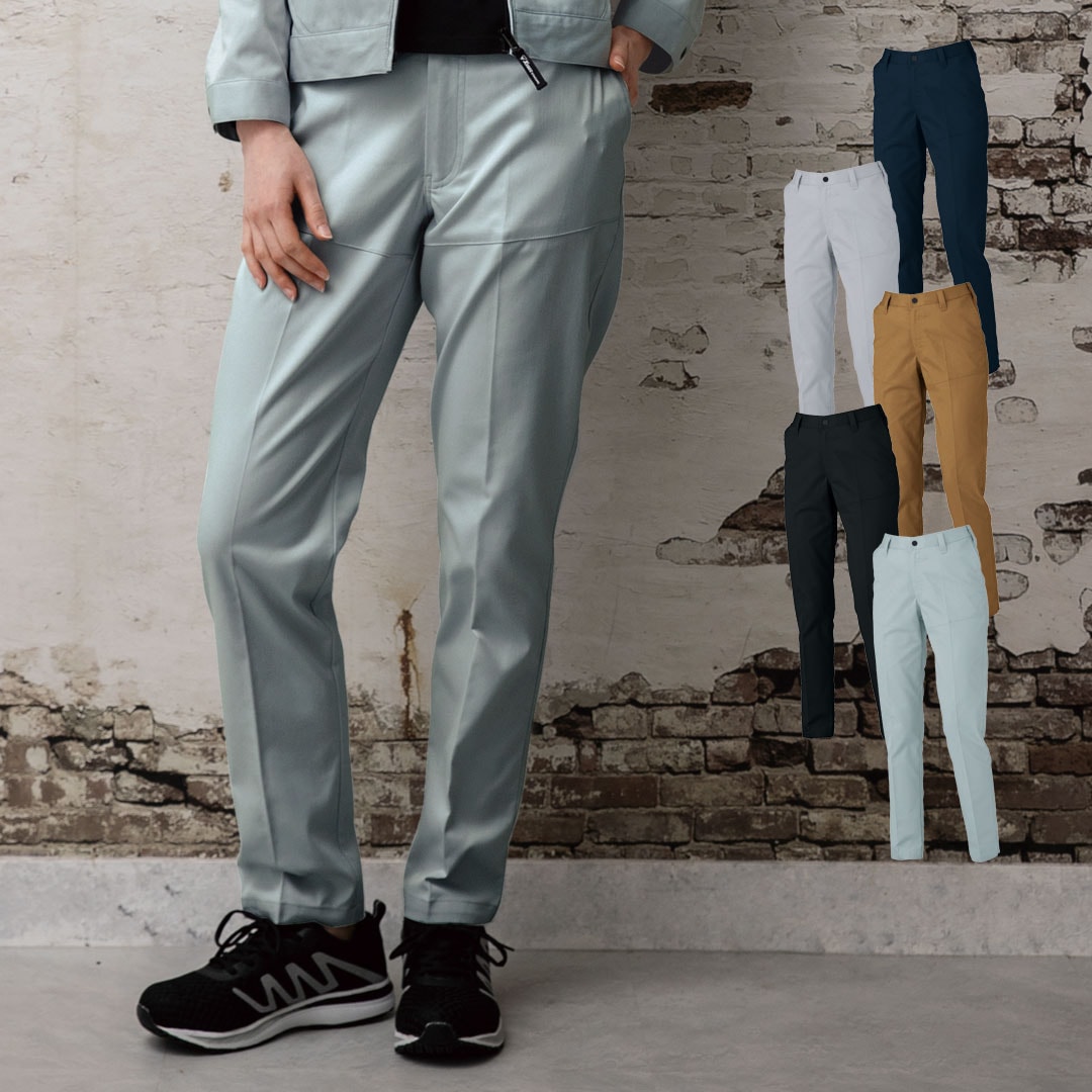 1524 スラックス レディース ストレッチ 帯電防止 制電 JIS T8118 エコ SDGs 防縮 防シワ 秋冬 ジーベック 作業服 作業着 ノータック パンツ ズボン 2025AW