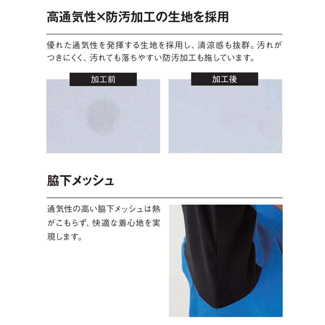 SPT12201 長袖 ブルゾン サンエス エコ素材 防汚 帯電防止 ストレッチ メンズ レディース 春夏 作業服 作業着 ジャンパー ジャケット 2024SS