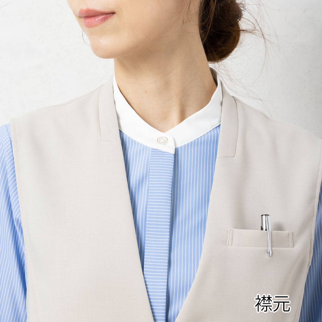 JANE PACKER ベスト ロング レディース 事務服 オフィス 制服 春 夏 秋 冬 春夏 秋冬 ストレッチ 抗菌 消臭 防汚 抗ウイルス ジェーン・パッカー 2024SS