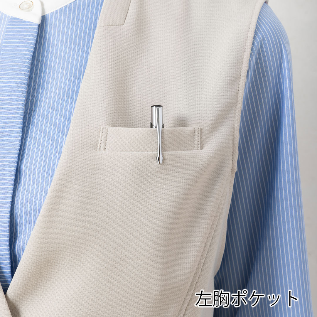 JANE PACKER ベスト ロング レディース 事務服 オフィス 制服 春 夏 秋 冬 春夏 秋冬 ストレッチ 抗菌 消臭 防汚 抗ウイルス ジェーン・パッカー 2024SS