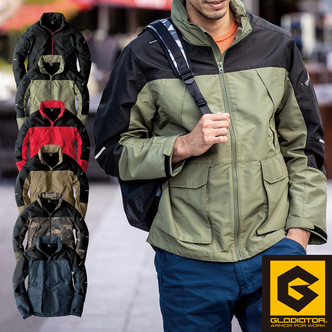 【廃番】GLADIATOR　グラディエーター G1016 フィールドジャケット 春秋冬用 メンズ 作業服 作業着 長袖 ウインドブレーカー キャンプ アウトドア 登山 バイク ツーリング キャンプ アウトドア 登山 バイク ツーリング