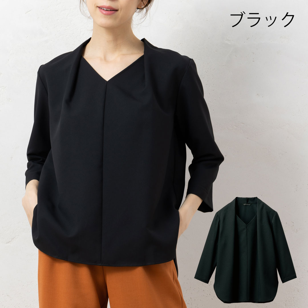 JANE PACKER プルオーバー 七分袖 カットソー レディース 事務服 オフィス 制服 春 夏 秋 冬 春夏 秋冬 ストレッチ 吸汗 速乾 吸水 吸水 透け防止 ジェーン・パッカー 2024SS