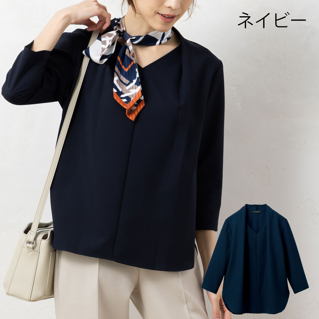JANE PACKER プルオーバー 七分袖 カットソー レディース 事務服 オフィス 制服 春 夏 秋 冬 春夏 秋冬 ストレッチ 吸汗 速乾 吸水 吸水 透け防止 ジェーン・パッカー 2024SS