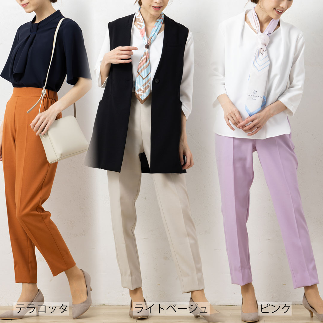 JANE PACKER パンツ テーパード レディース 事務服 オフィス 制服 春 夏 秋 冬 春夏 秋冬 ストレッチ 抗菌 消臭 防汚 抗ウイルス ジェーン・パッカー 2024AW