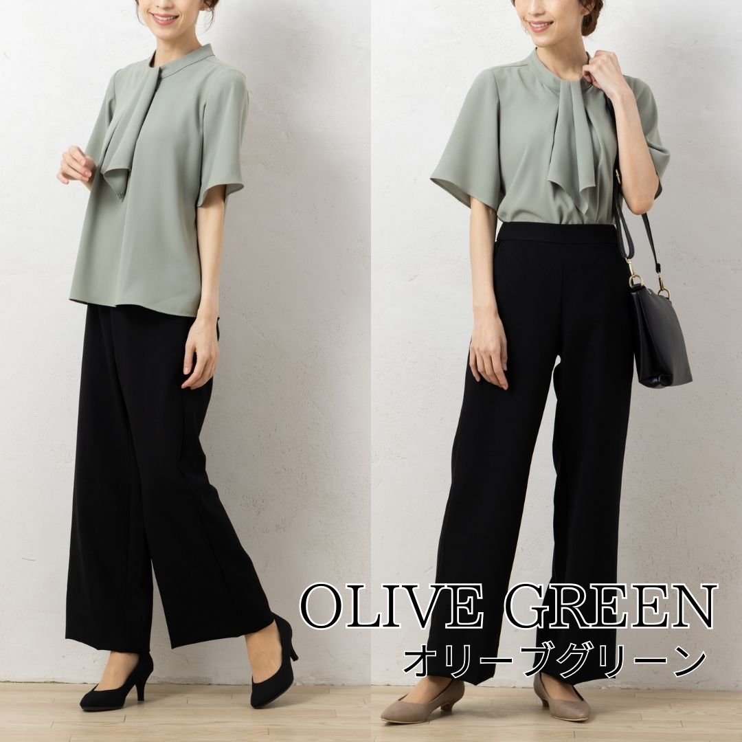 ブラウス ボウタイ 半袖 四分袖 カットソー シャツ レディース オフィス カジュアル 事務服 制服 春 夏 秋 春夏 ユニレディ 2026SS