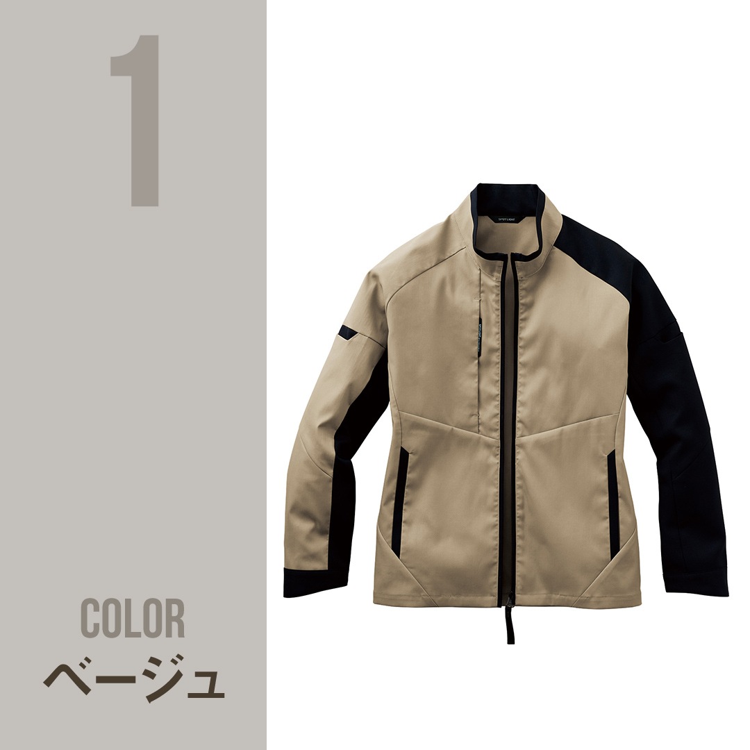 SUN-S サンエス SPT22201 長袖 ジャケット 防汚 ストレッチ アシンメトリー メンズ レディース 秋冬 作業服 作業着 ジャンパー SPOTLIGHT