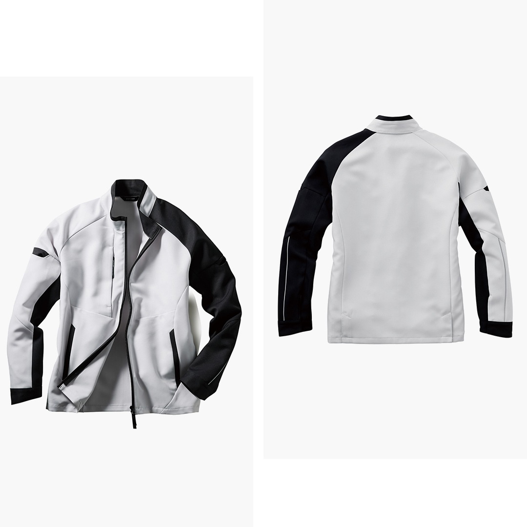 SUN-S サンエス SPT22201 長袖 ジャケット 防汚 ストレッチ アシンメトリー メンズ レディース 秋冬 作業服 作業着 ジャンパー SPOTLIGHT