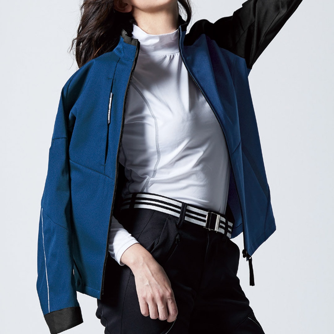 SUN-S サンエス SPT22201 長袖 ジャケット 防汚 ストレッチ アシンメトリー メンズ レディース 秋冬 作業服 作業着 ジャンパー SPOTLIGHT