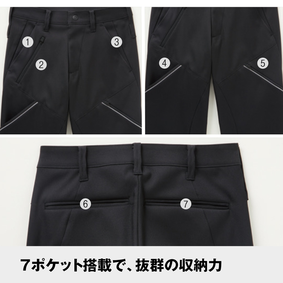 SUN-S サンエス SPT22205 カーゴパンツ 防汚 ストレッチ アシンメトリー メンズ レディース 秋冬 作業服 作業着 ズボン SPOTLIGHT