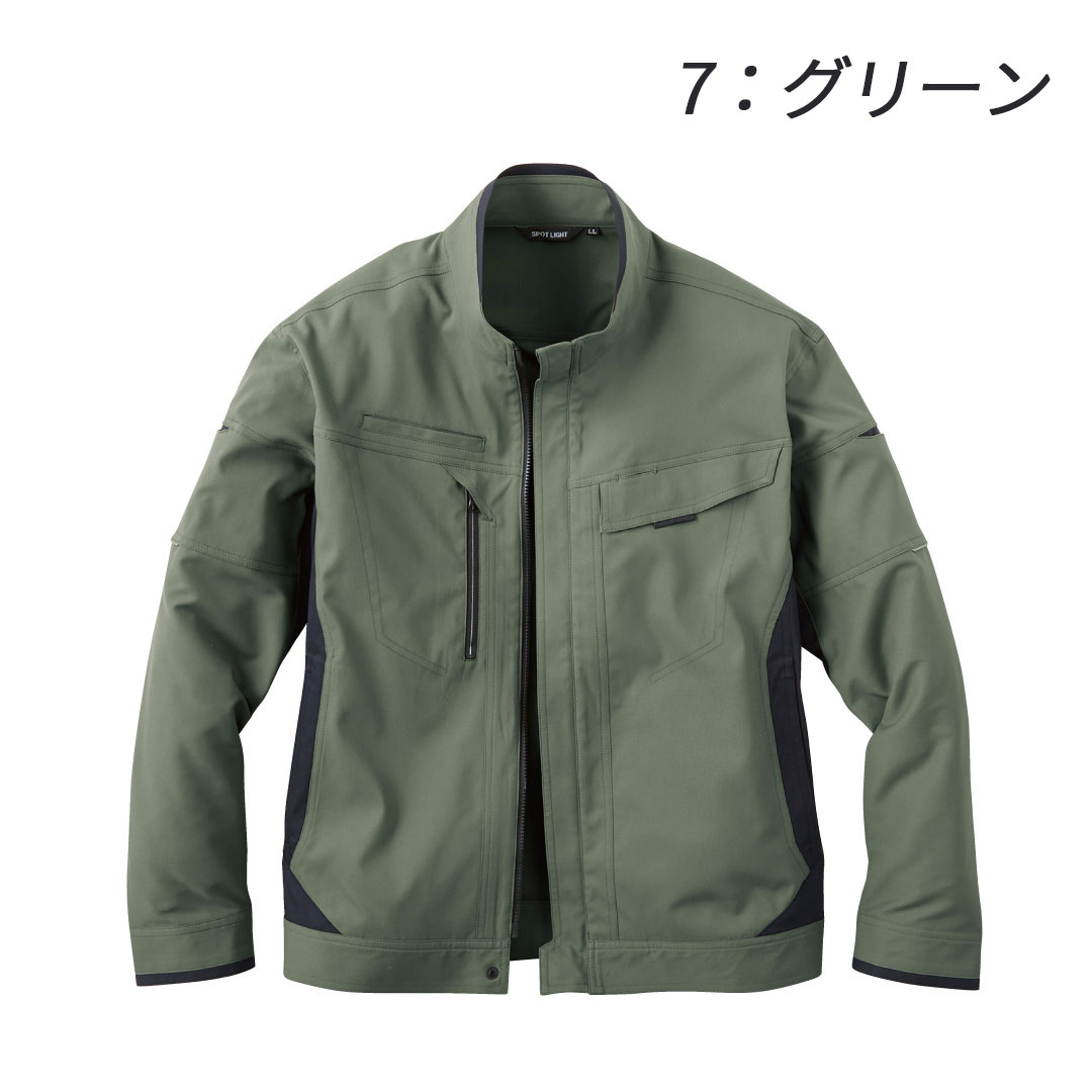 SPT22421 長袖 ブルゾン サンエス エコ素材 軽量 帯電防止 防風 ストレッチ メンズ レディース 秋冬 作業服 作業着 ジャンパー ジャケット 2024AW