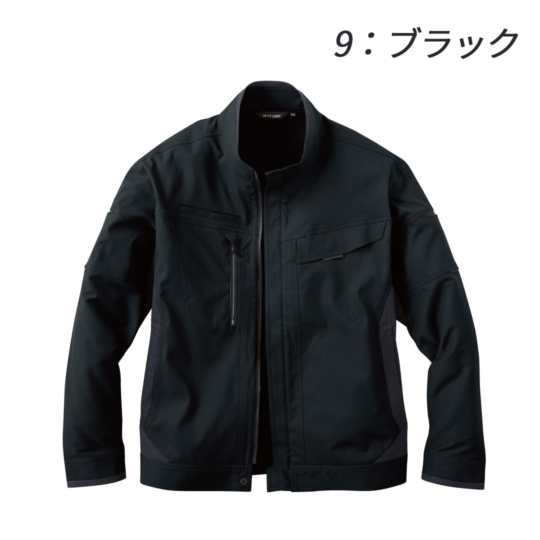 SPT22421 長袖 ブルゾン サンエス エコ素材 軽量 帯電防止 防風 ストレッチ メンズ レディース 秋冬 作業服 作業着 ジャンパー ジャケット 2024AW