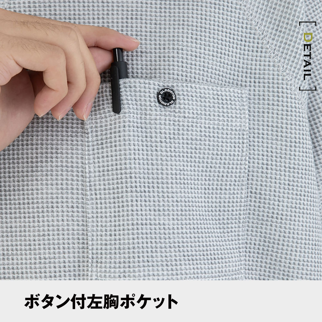 【廃番】GLADIATOR グラディエーター G437 半袖 Tシャツ 5ポケット ワッフル 収納力 メンズ レディース 春夏秋冬 作業服 作業着