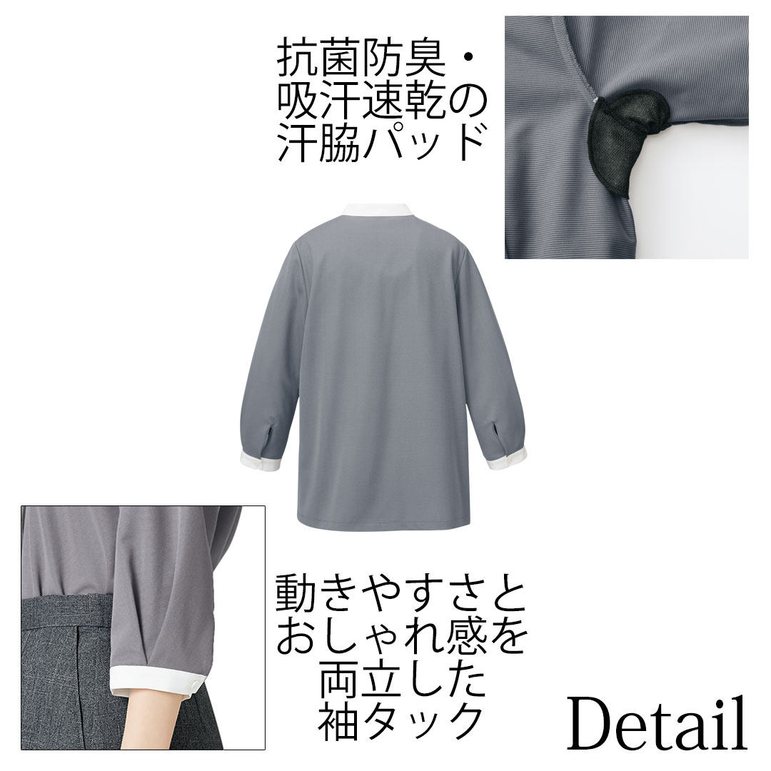 ポロシャツ リボンカラー 七分袖 レディース オフィス カジュアル 事務服 制服 春 夏 秋 春夏 ブラウス ニット 高通気 吸汗速乾 2025SS