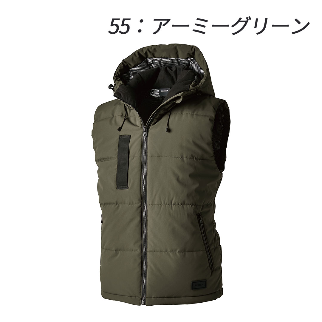 1928 防寒 ベスト TS DESIGN ティーエスデザイン 2024AW メンズ 保温 中綿 ストレッチ 静電気ケア 反射 作業服 作業着