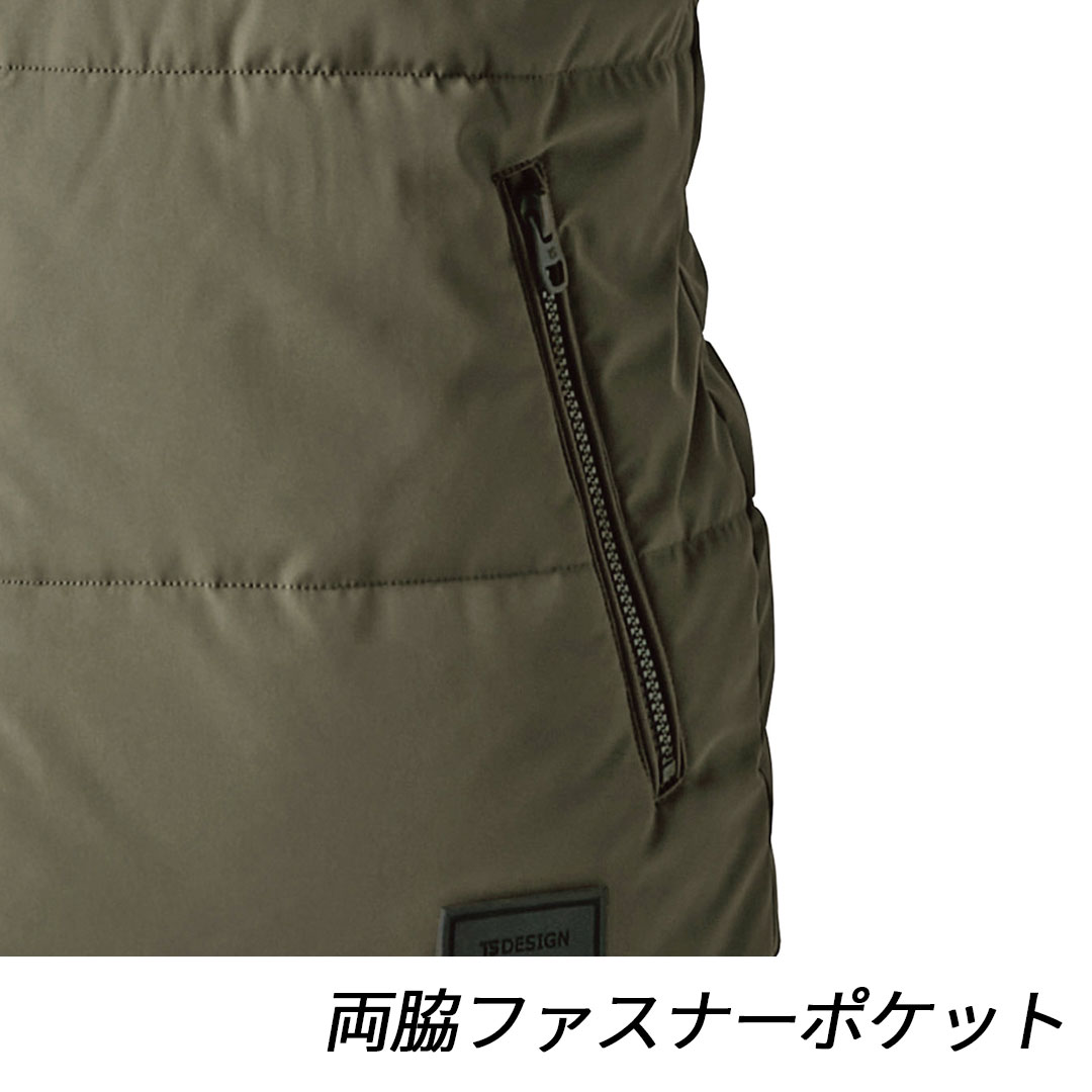 1928 防寒 ベスト TS DESIGN ティーエスデザイン 2024AW メンズ 保温 中綿 ストレッチ 静電気ケア 反射 作業服 作業着