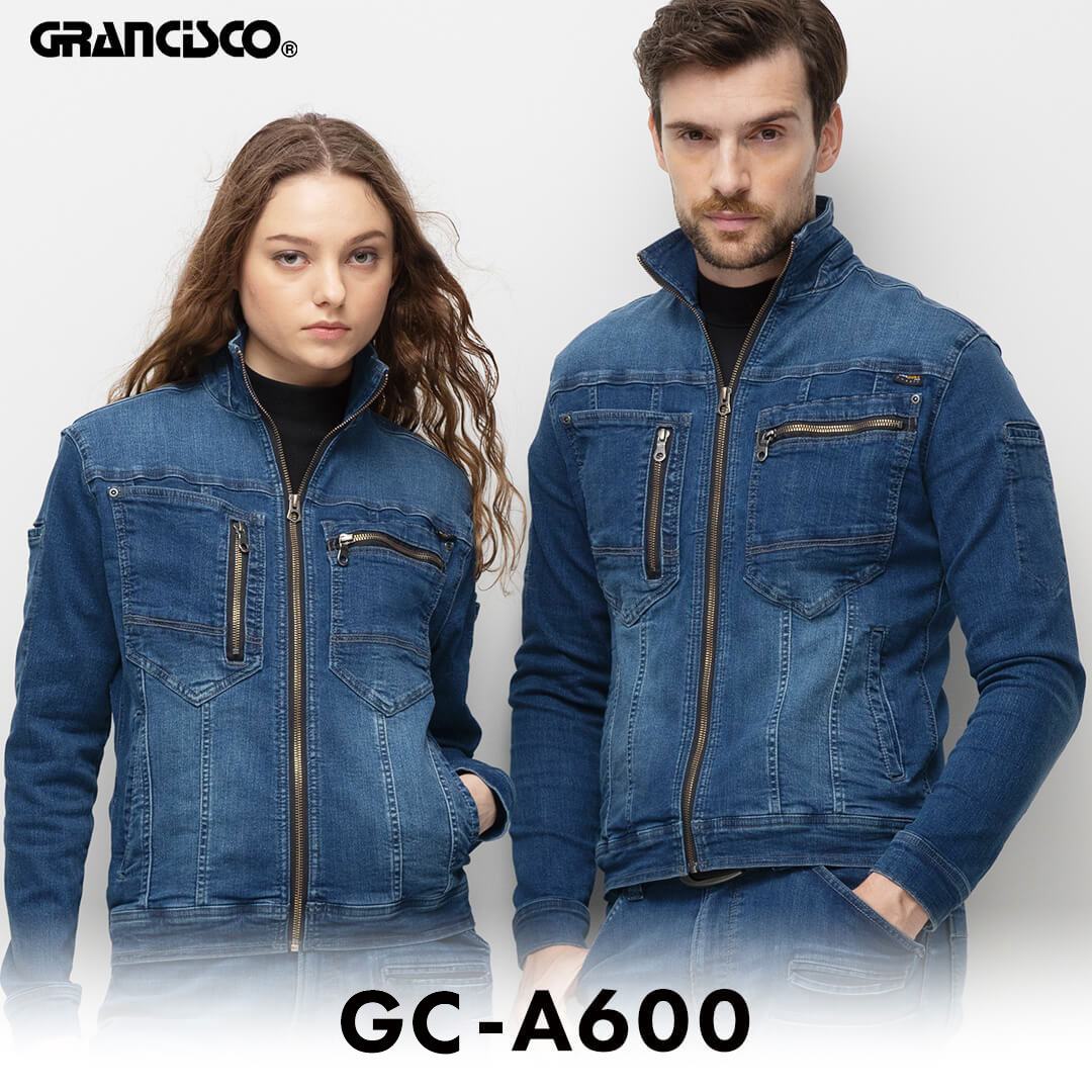 GRANCISCO グランシスコ GCA600 長袖 ジャケット コーデュラ デニム ストレッチ メンズ レディース 春夏 秋冬 作業服 作業着 ブルゾン