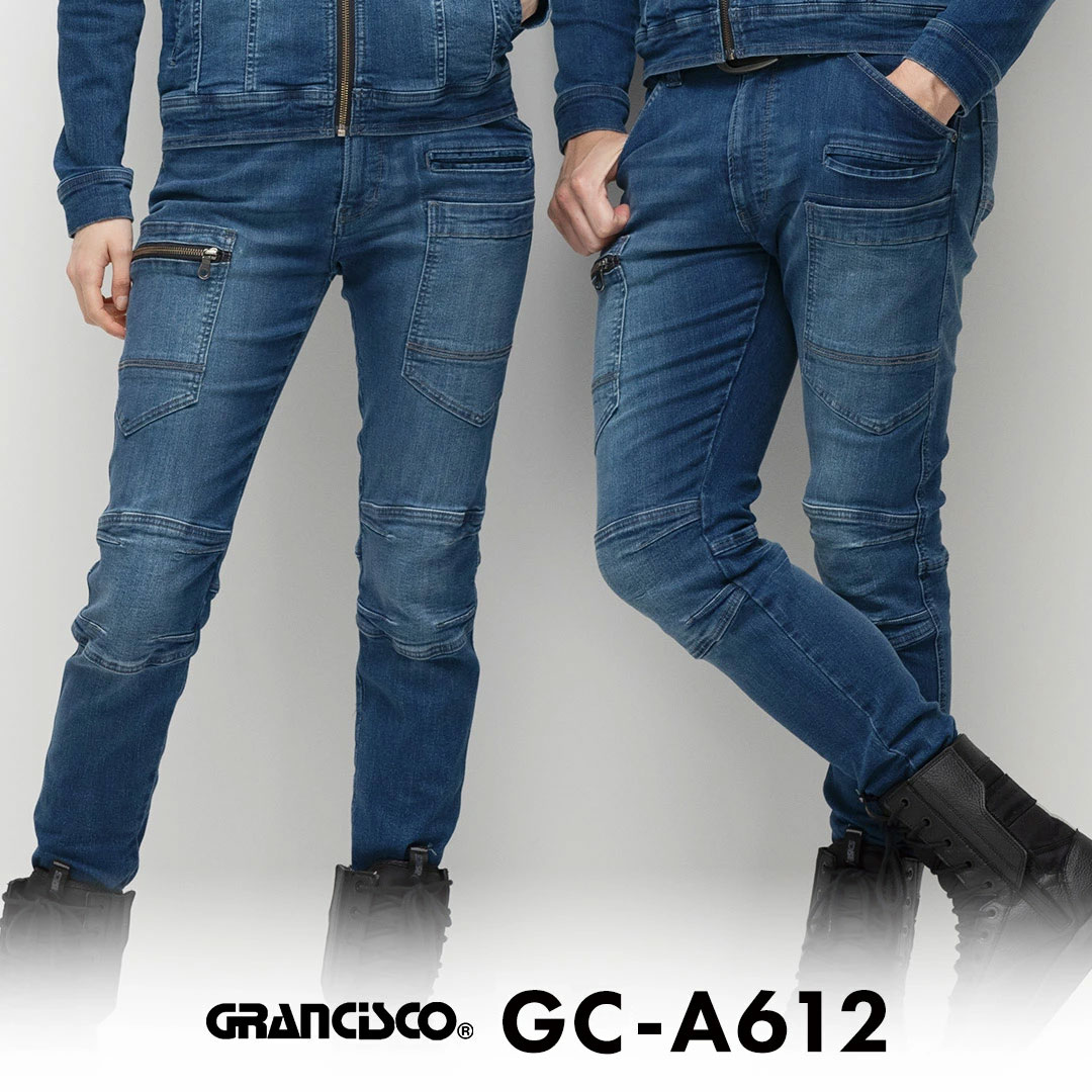 GRANCISCO グランシスコ GCA612 カーゴパンツ コーデュラ デニム ストレッチ メンズ レディース 春夏 秋冬 作業服 作業着 ズボン