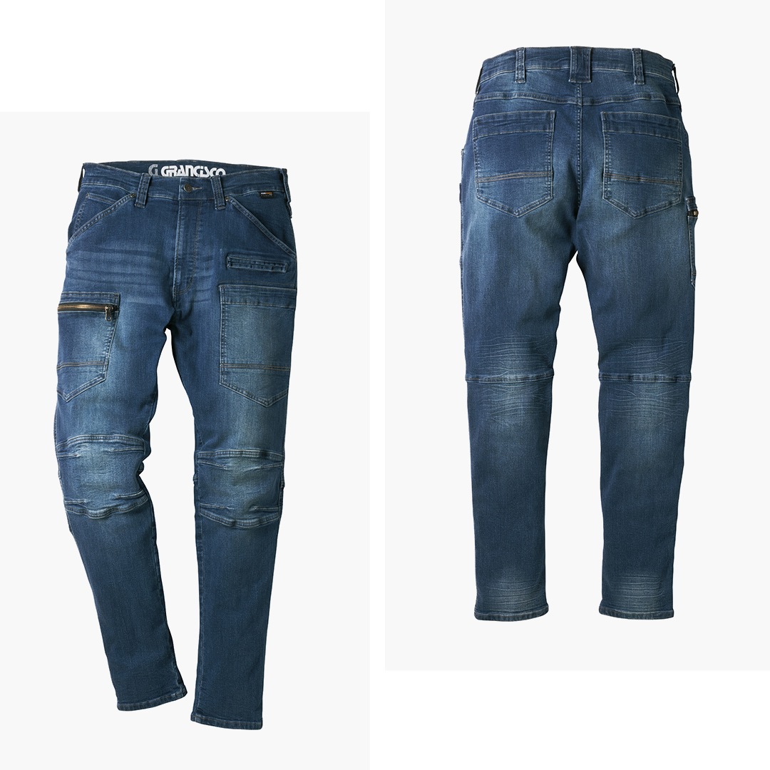 GRANCISCO グランシスコ GCA612 カーゴパンツ コーデュラ デニム ストレッチ メンズ レディース 春夏 秋冬 作業服 作業着 ズボン