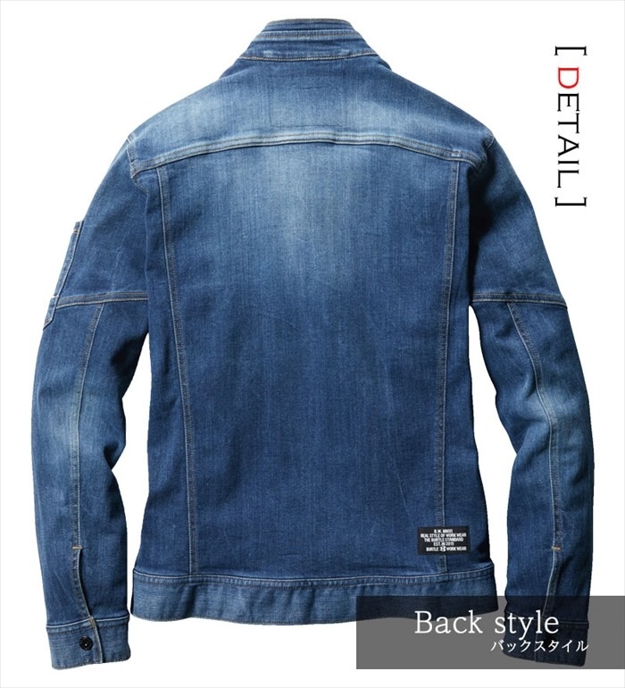 BURTLE バートル5001 長袖ジャケットメンズ レディース コーデュラ デニム 高耐久 作業服 作業着