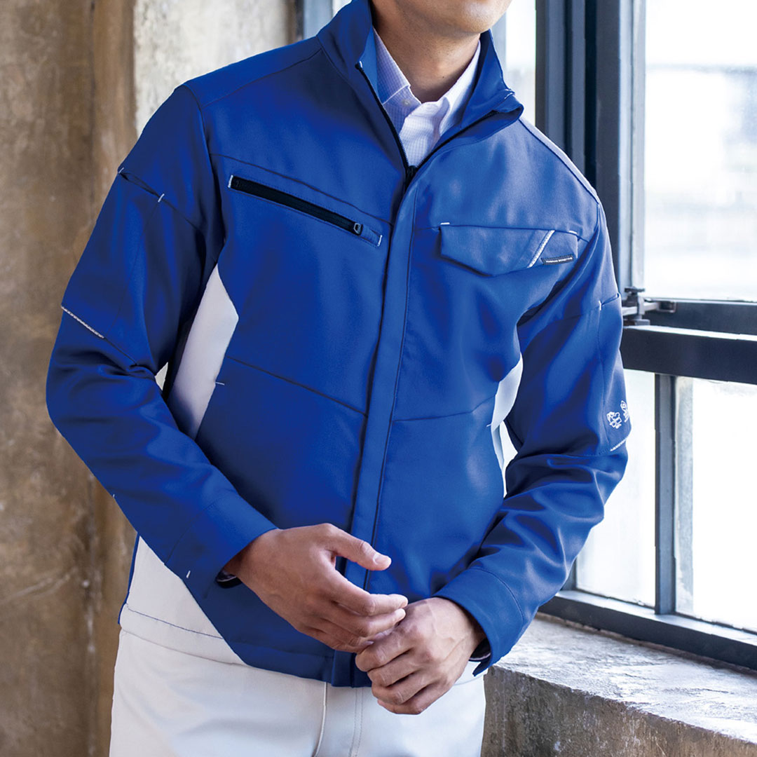 AE8190 長袖 ブルゾン コーコス信岡 ストレッチ 帯電防止 裏綿 エコ メンズ レディース 秋冬 作業服 作業着 ジャケット ジャンパー 2024AW