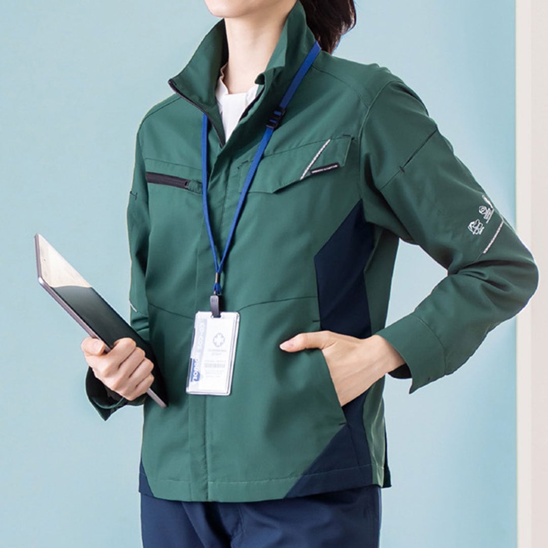 AE8190 長袖 ブルゾン コーコス信岡 ストレッチ 帯電防止 裏綿 エコ メンズ レディース 秋冬 作業服 作業着 ジャケット ジャンパー 2024AW