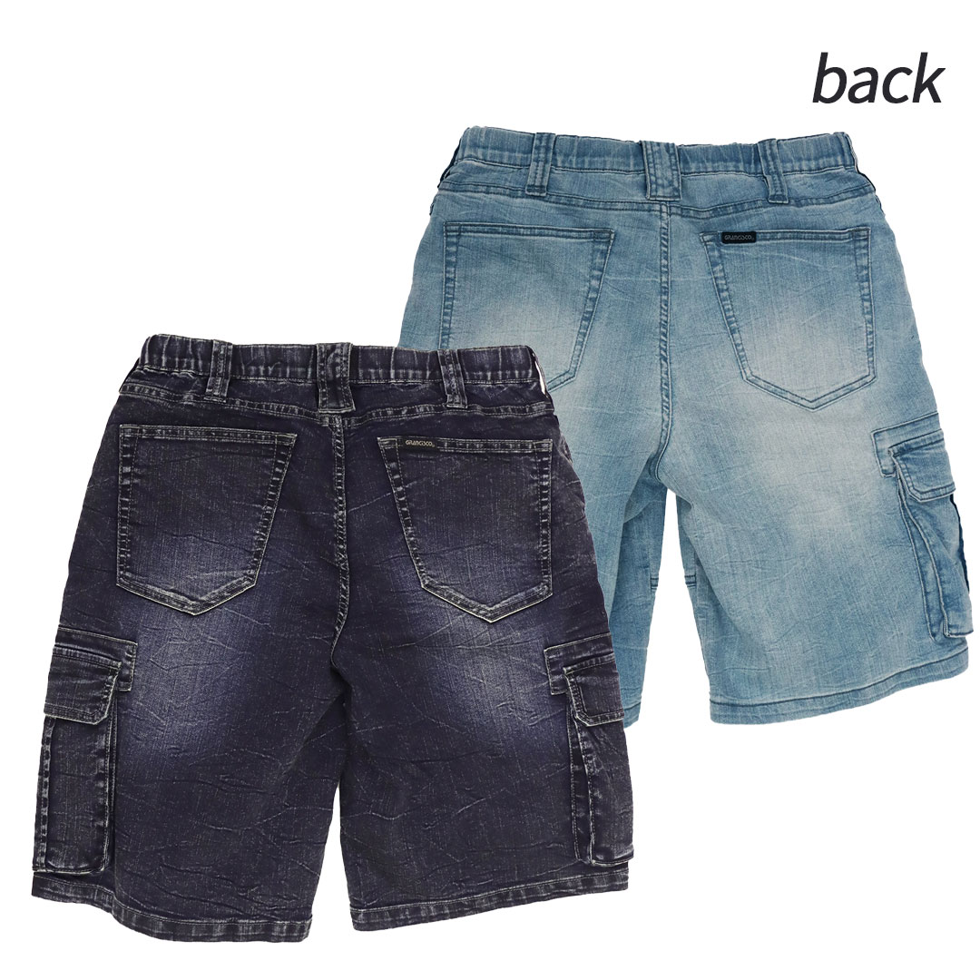 GCS733 デニム ショート カーゴ パンツ グランシスコ ストレッチ メンズ 春夏 作業服 作業着 ジーンズ ズボン 2025SS