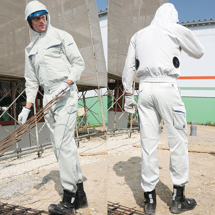 KU90480 長袖ブルゾン フード付  春夏用  空調風神服 バッテリー ファン コードは別売り