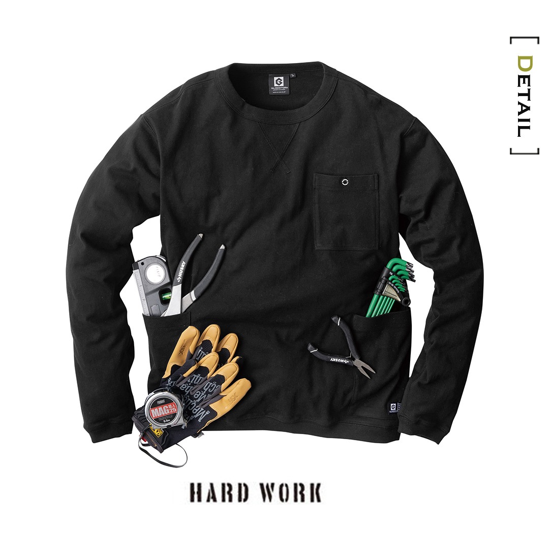 G958 長袖 Tシャツ 5ポケット グラディエーター メンズ レディース 春 夏 秋 綿100% 消臭 ロンT 作業服 作業着 部屋着 コーコス