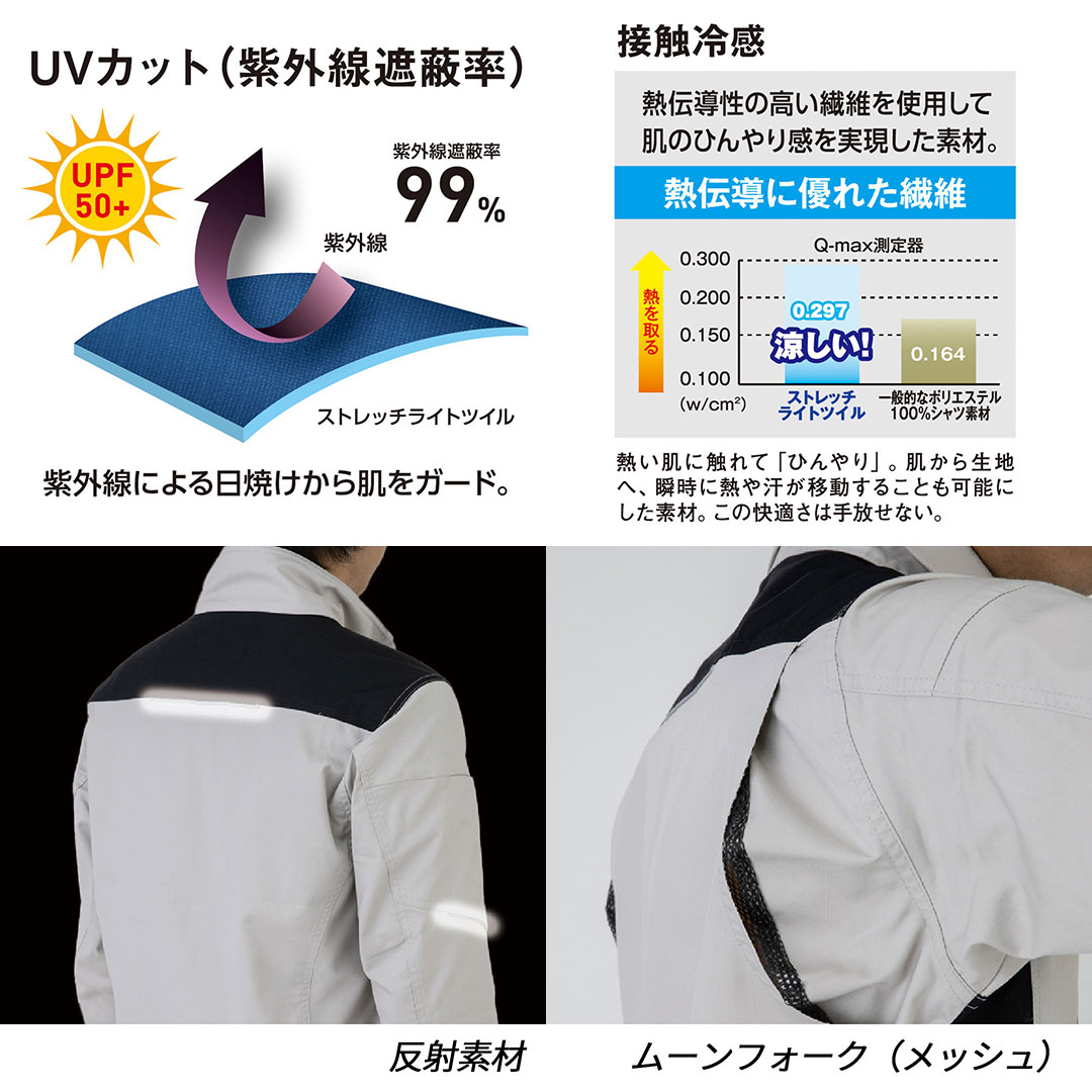 AG3081 長袖 ブルゾン コーコス信岡 ストレッチ 帯電防止 吸汗速乾 接触冷感 UVカット メンズ レディース 春夏 作業服 作業着 ジャンパー ジャケット 2025SS