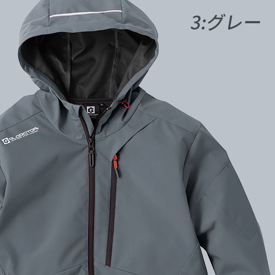 GLADIATOR グラディエーター G1046 防風 ストレッチ パーカー メンズ レディース 春秋冬 作業服 作業着 ジャケット ウインドブレーカー ウィンドブレーカー キャンプ アウトドア 登山 バイク ツーリング